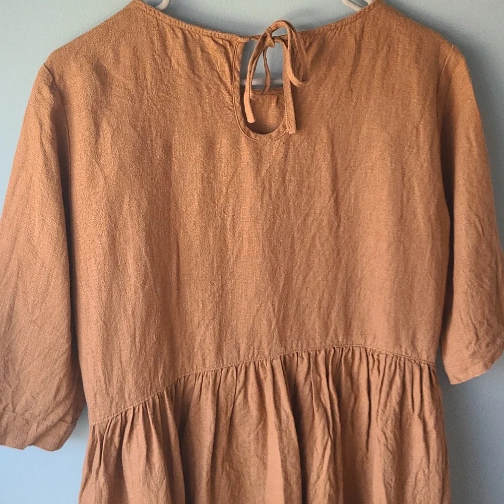 Magic Linen Medium Dress in Cinnamon - Picture 7 of 8